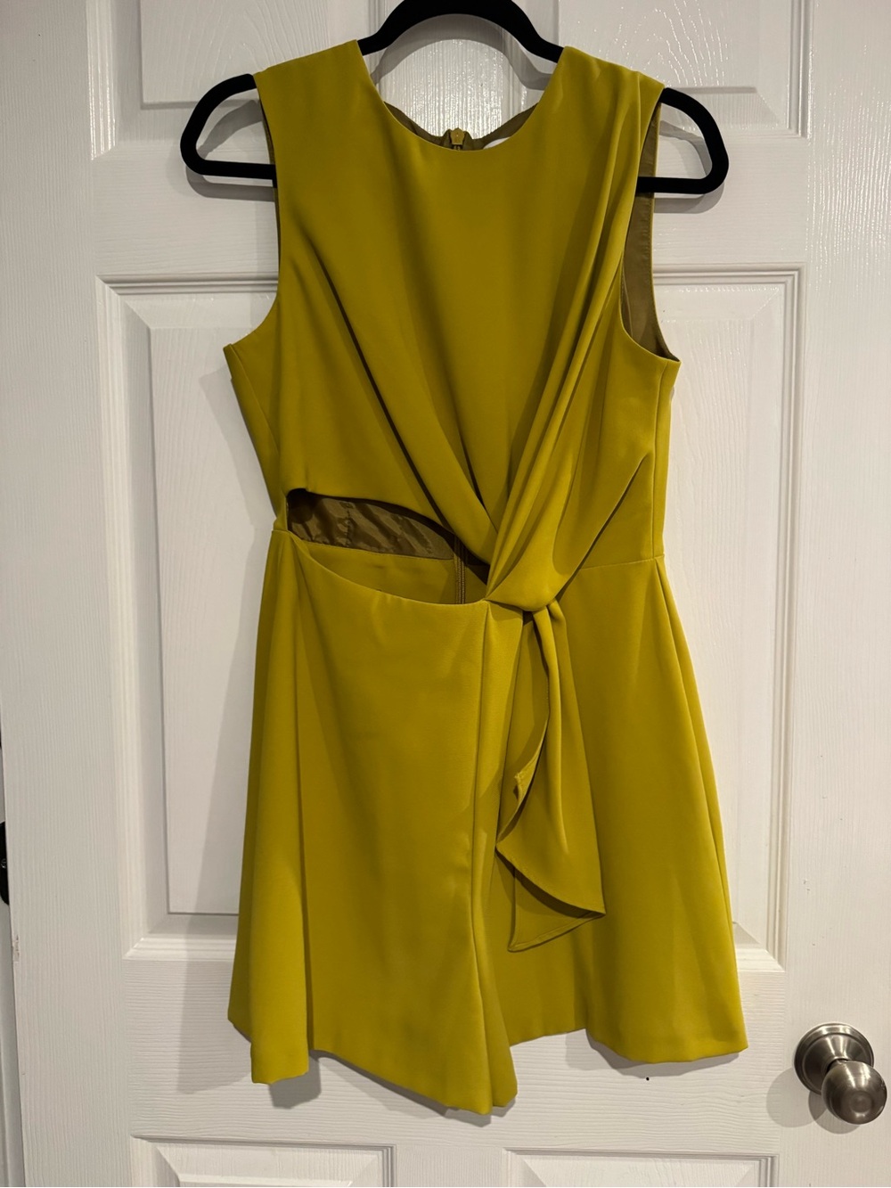 Topshop Asymmetrical Twist-Front Romper in Chartreuse